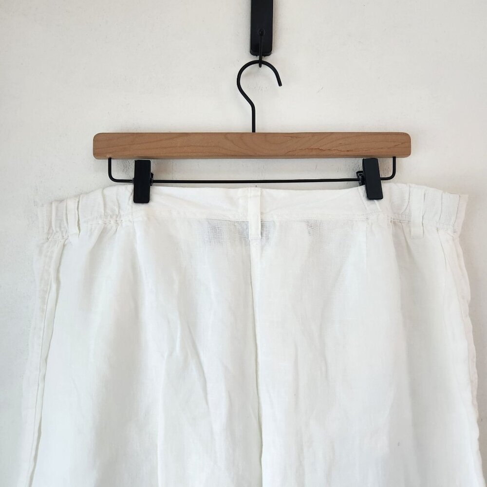 Chico's 100% Linen White Pants Cropped Ankle Beachy Lagenlook Women's 16 - Picture 4 of 6